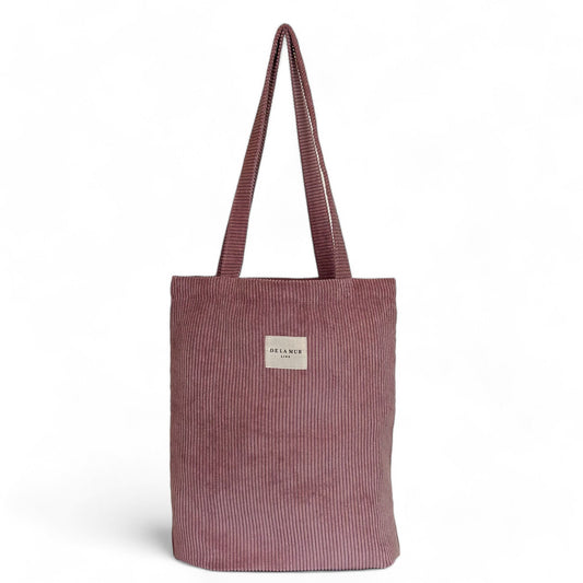 Tote Bag De La Mur Line Rib COT roze corduroy ribstof