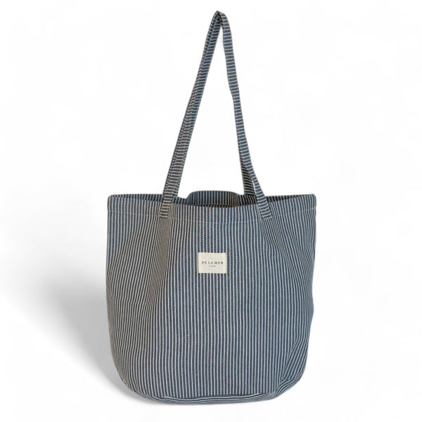 Grote Shopper De La Mur Line PAOLA blauw wit gestreept 