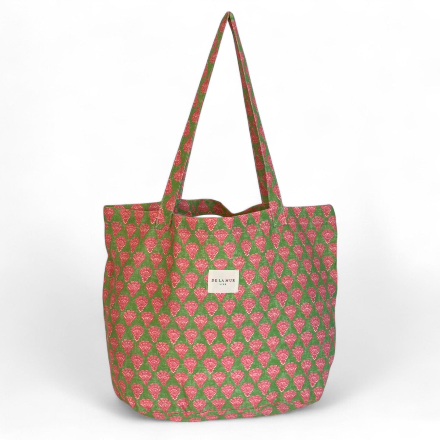 Grote Shopper De La Mur Line SITA groen roze print 